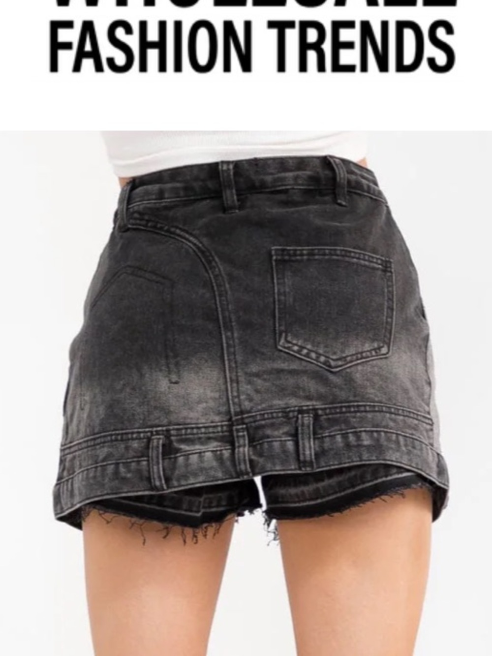 89В.New Black Washed Denim Button-Front Women’s Shorts - Picture 6 of 6